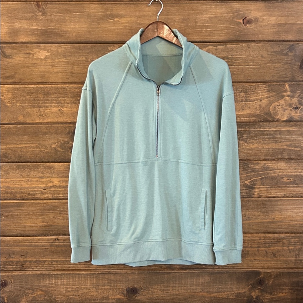 Womens Green Zip-Up Sweater